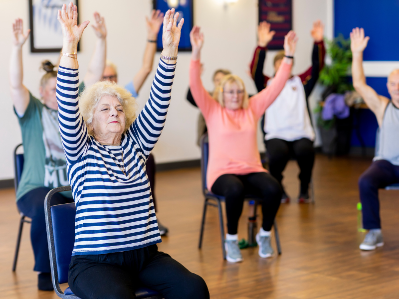 arm raises chair workouts for seniors