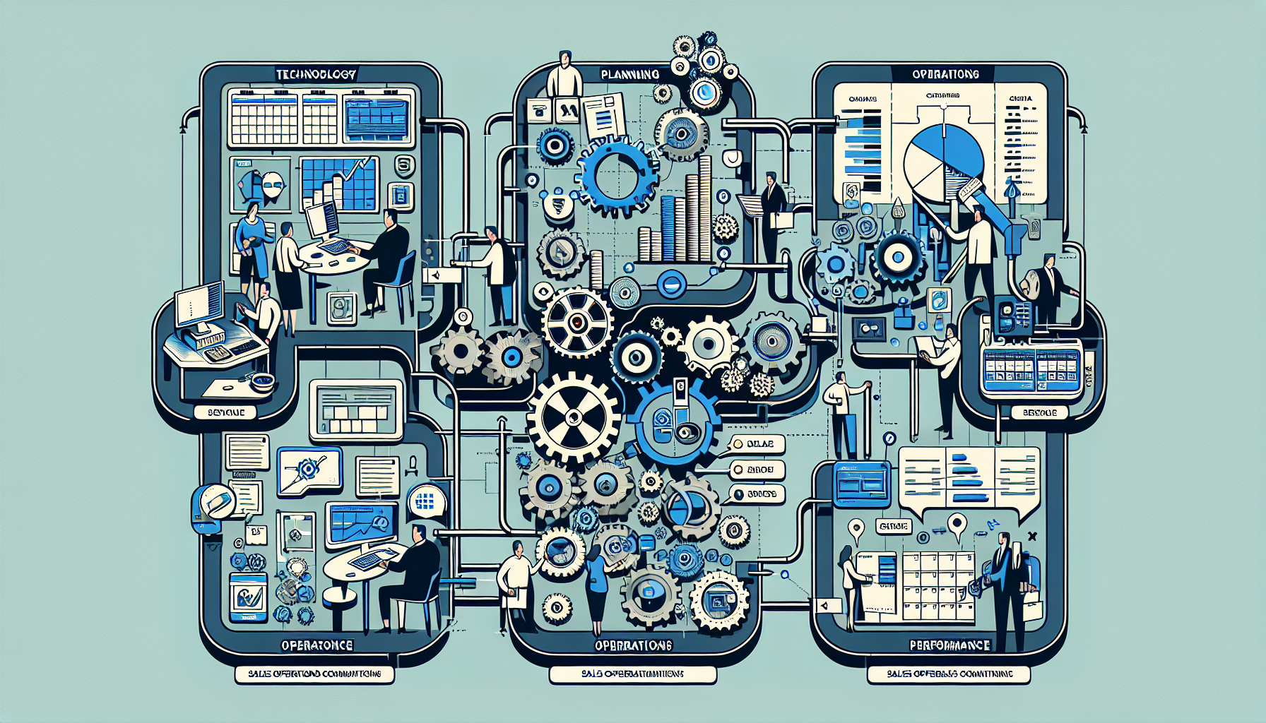 Illustration of a structured sales operations team