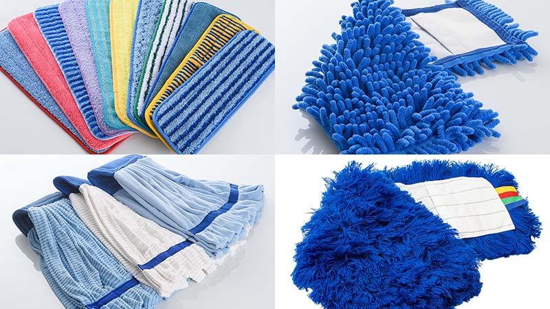 Four main types of microfiber pads for flat mops
