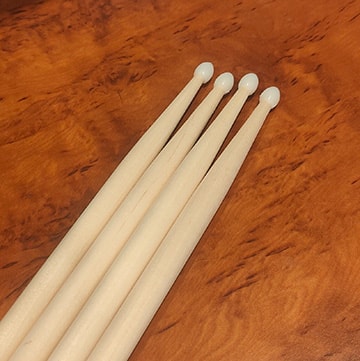 Nylon Tip Drum Sticks in 7A, 5A ands 5B