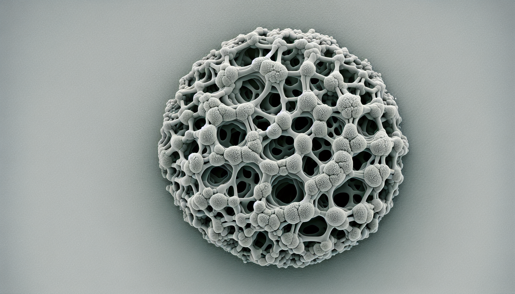 Microscopic view of porous concrete structure