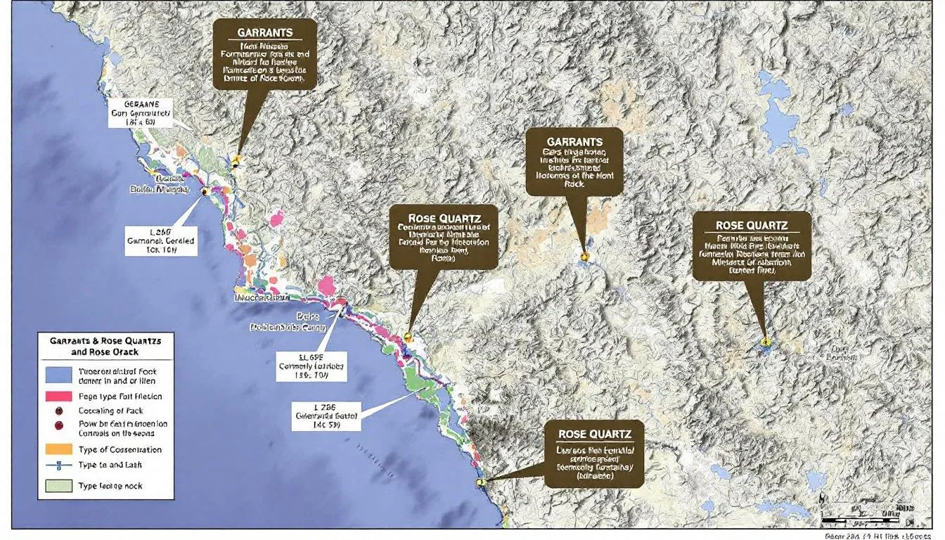 The image depicts a collection of garnets and rose quartzes, showcasing their vibrant hues and classic beauty. Garnets, the birthstone for January, are known for their deep red tones, while rose quartzes exhibit soft pink shades, symbolizing love and positive vibes.