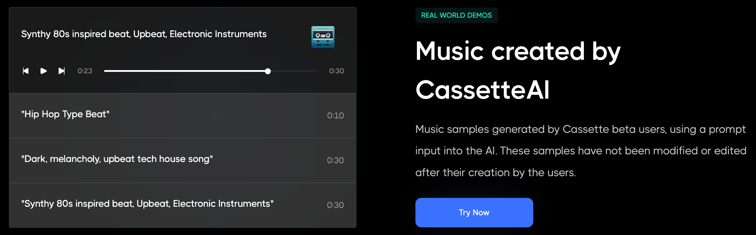 Cassette - AI music generator
