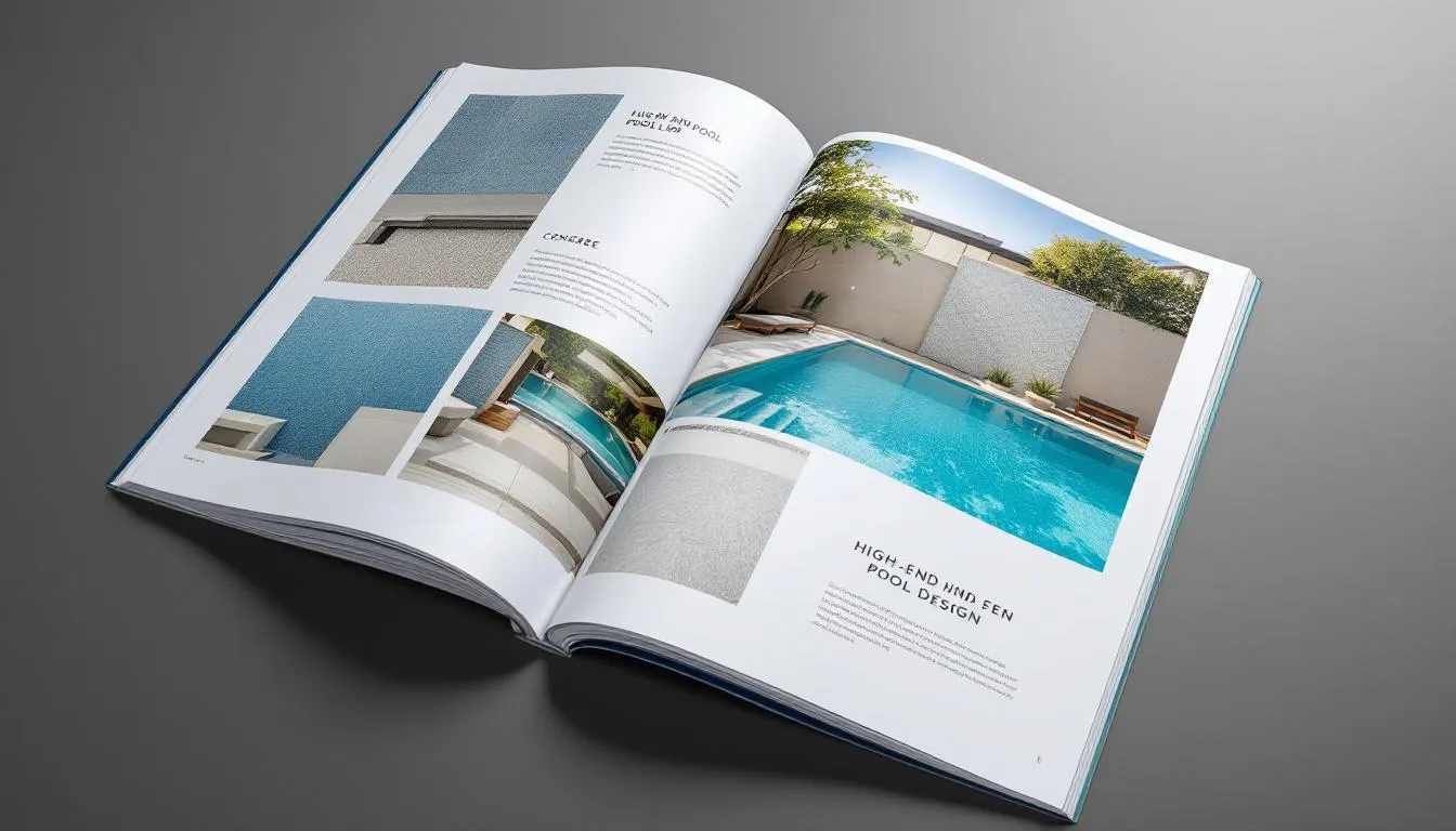 Overview of various pool finishes including textures and tiles for a stunning pool.