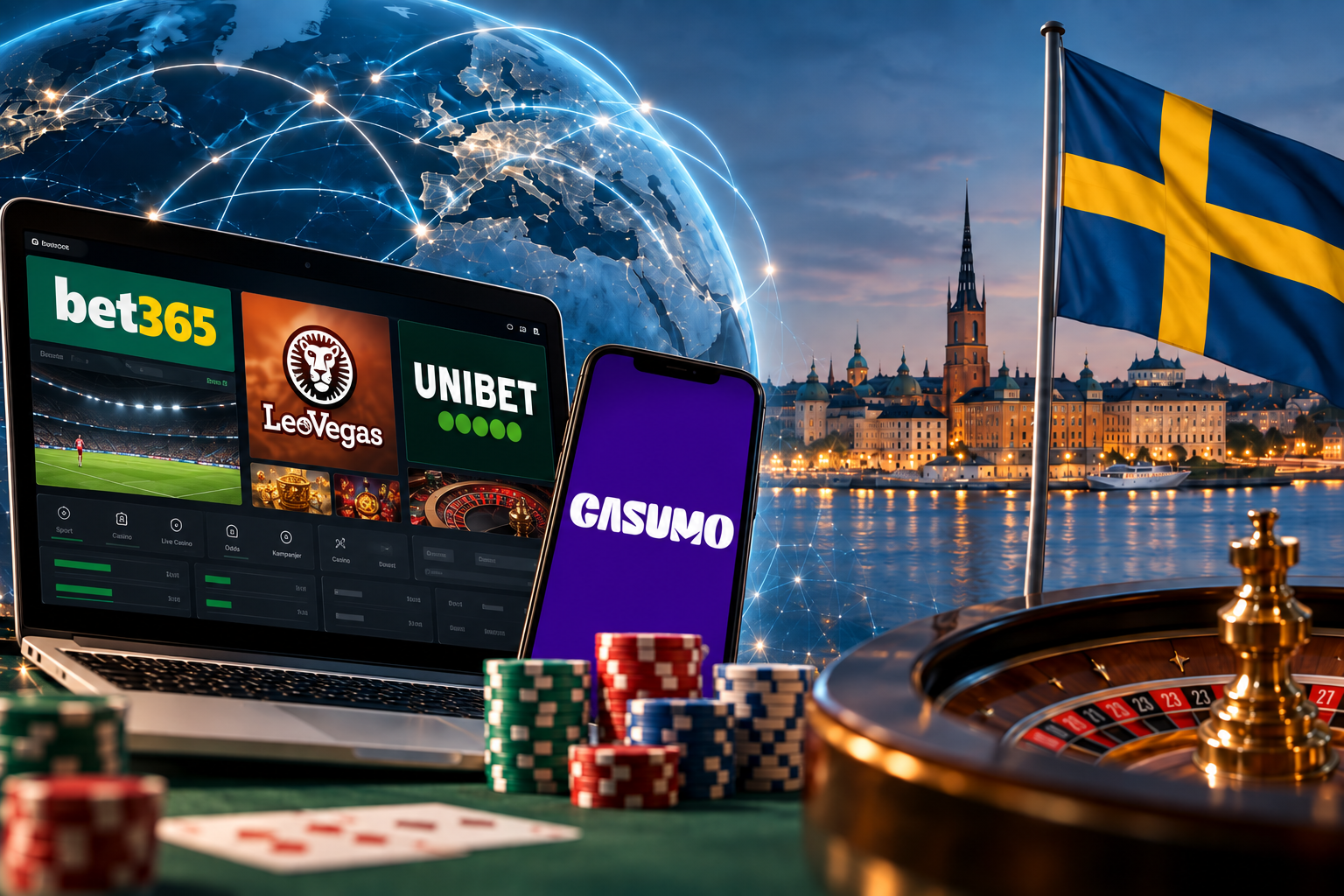 Internationella casinon med svensk licens på den svenska spelmarknaden.