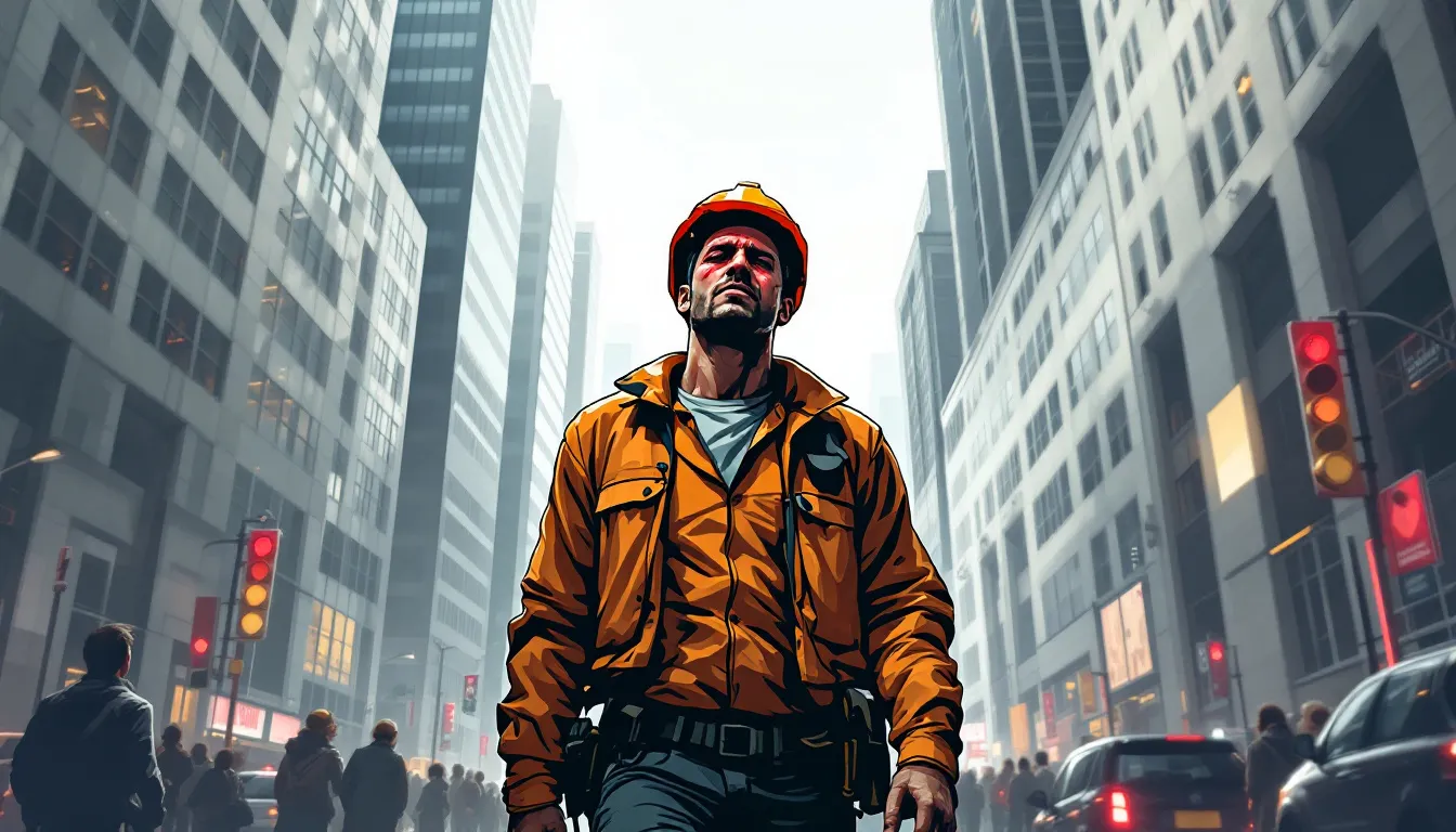 A dramatic image showing the financial impact of workplace injuries on families.