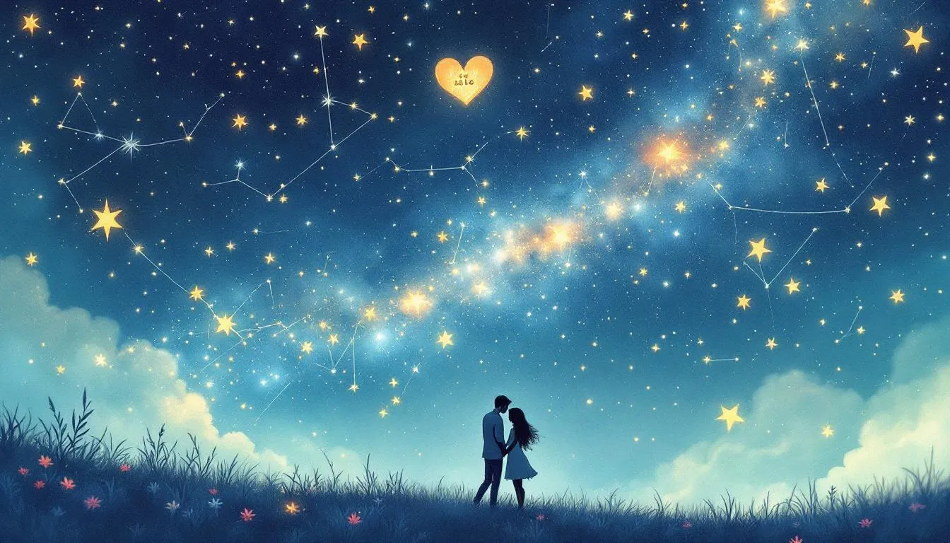 A personalized star map showcasing the night sky on a special date.