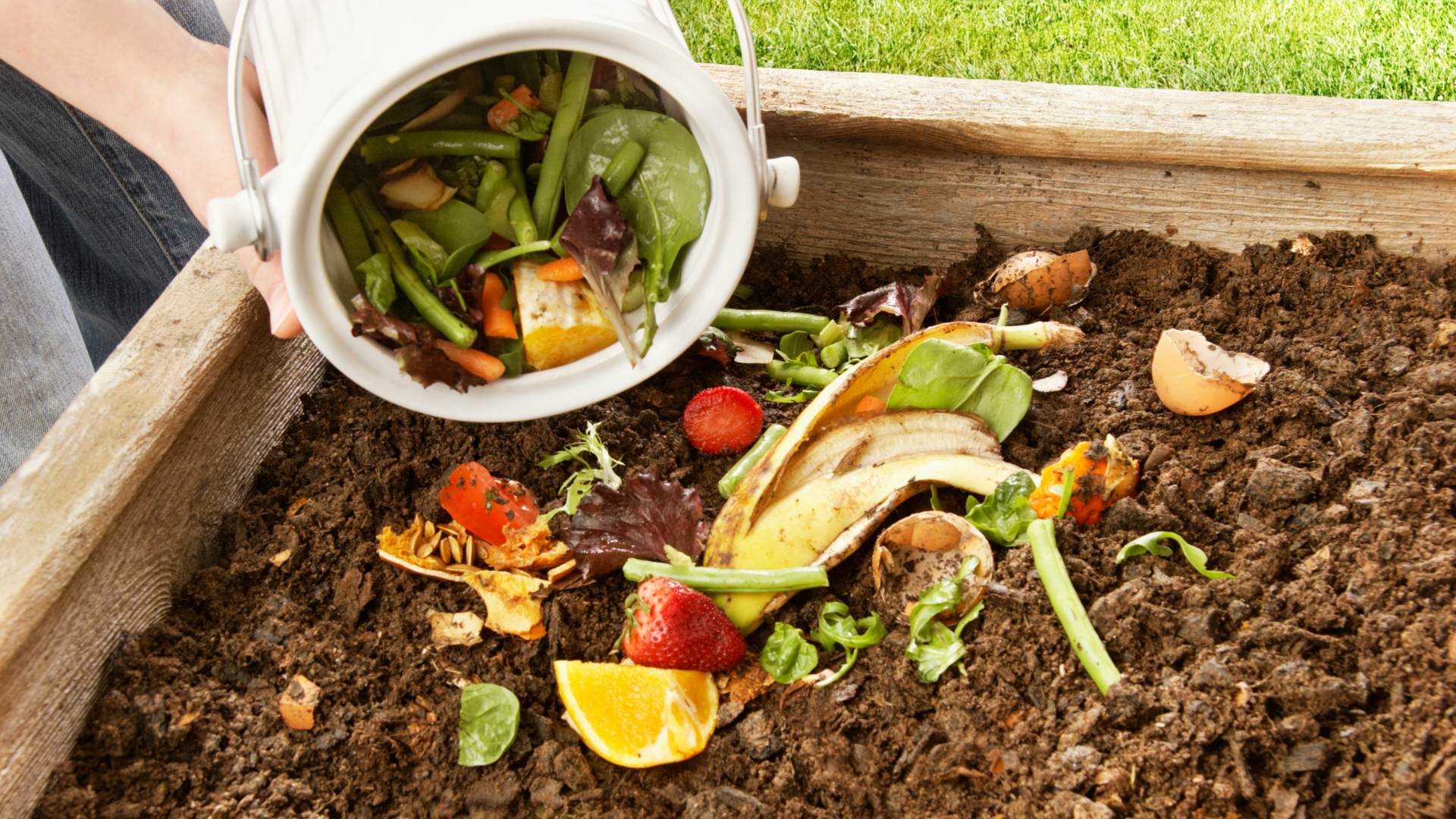 A compost bin, which when used for soil amendment can help restore soil nutrients.