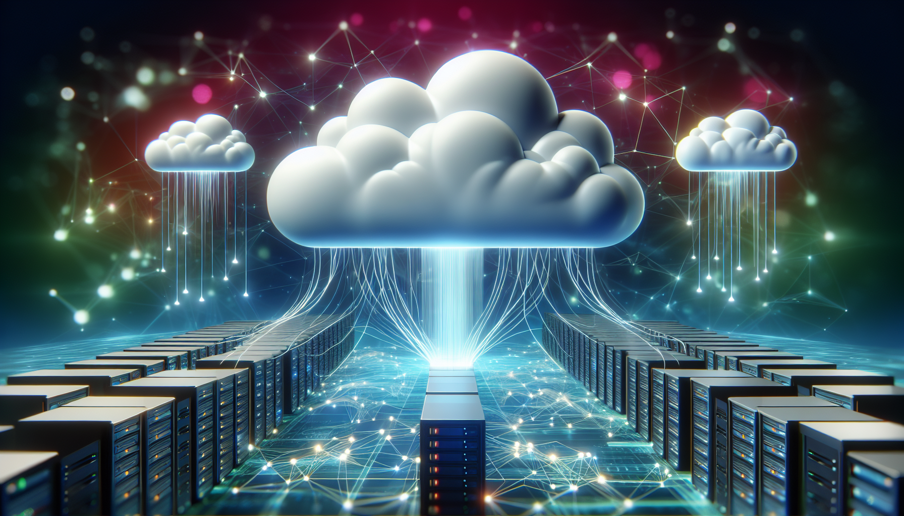 Illustration of cloud computing services and infrastructure