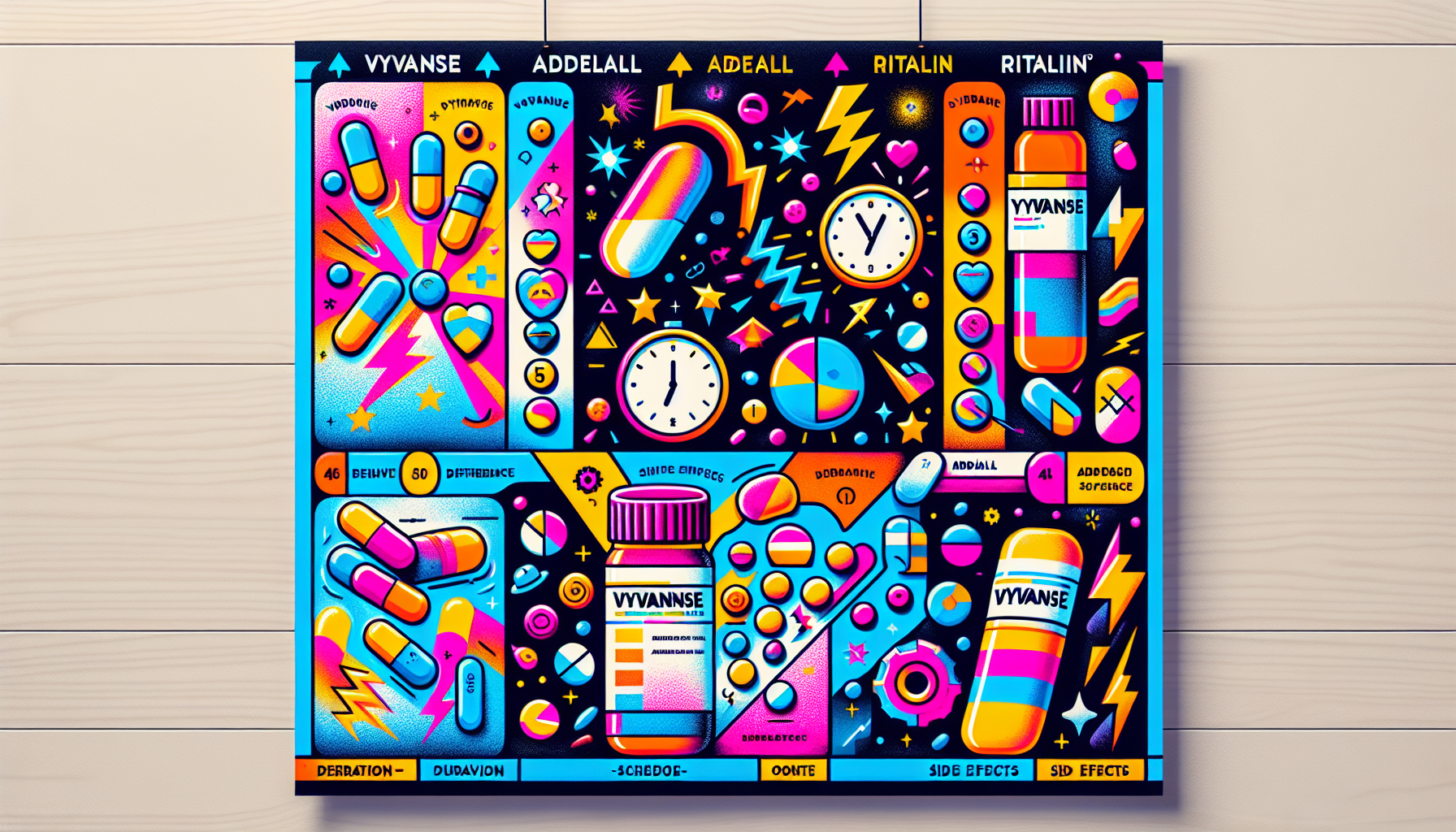 A comparison chart of Vyvanse and other ADHD medications.