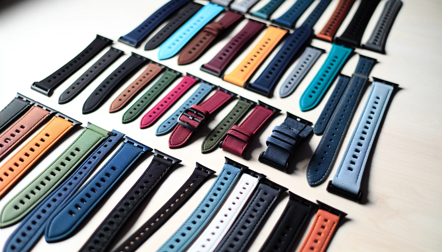 Variety of colorful NATO watch straps