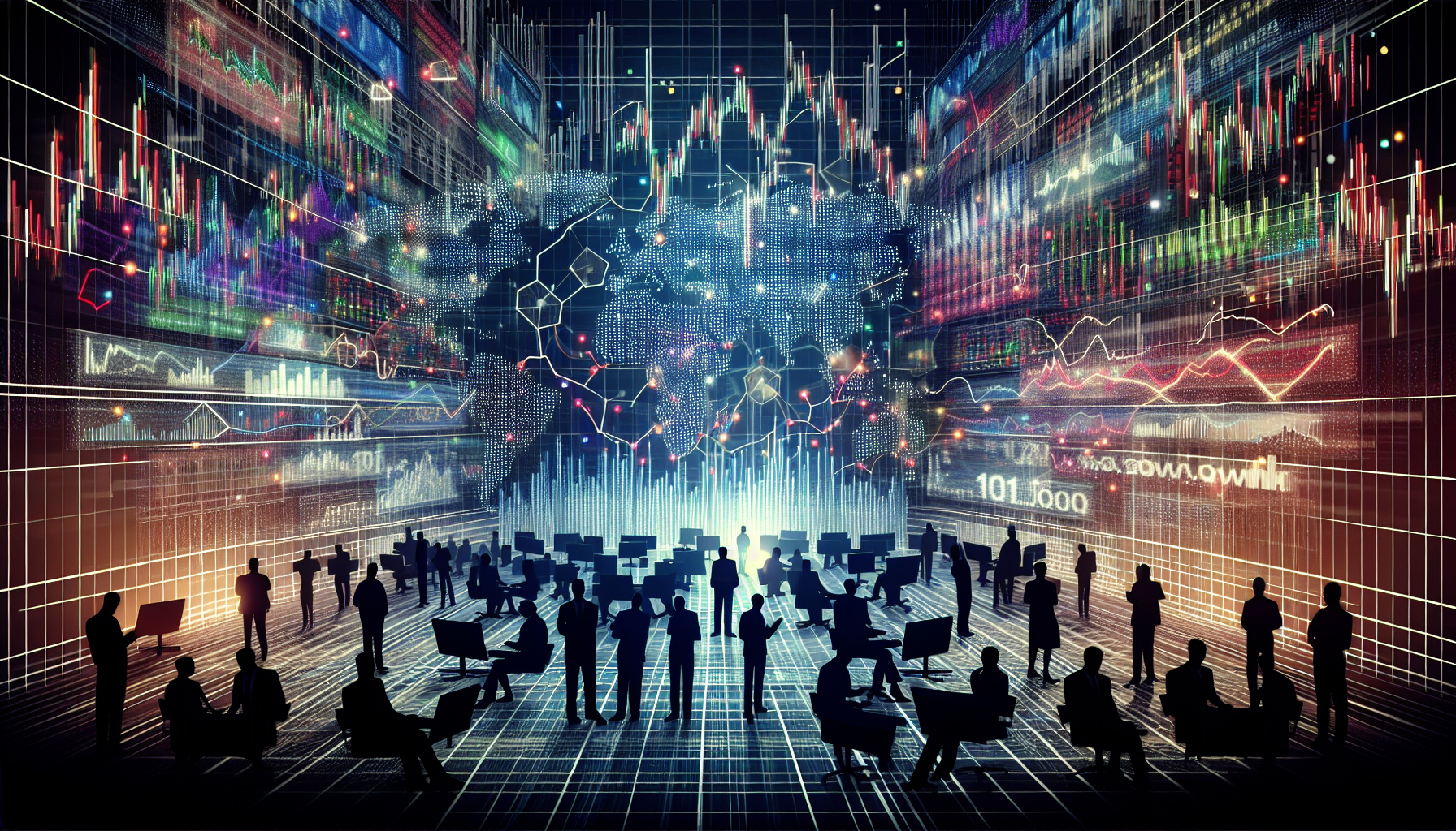 Illustration of algorithmic trading across financial markets