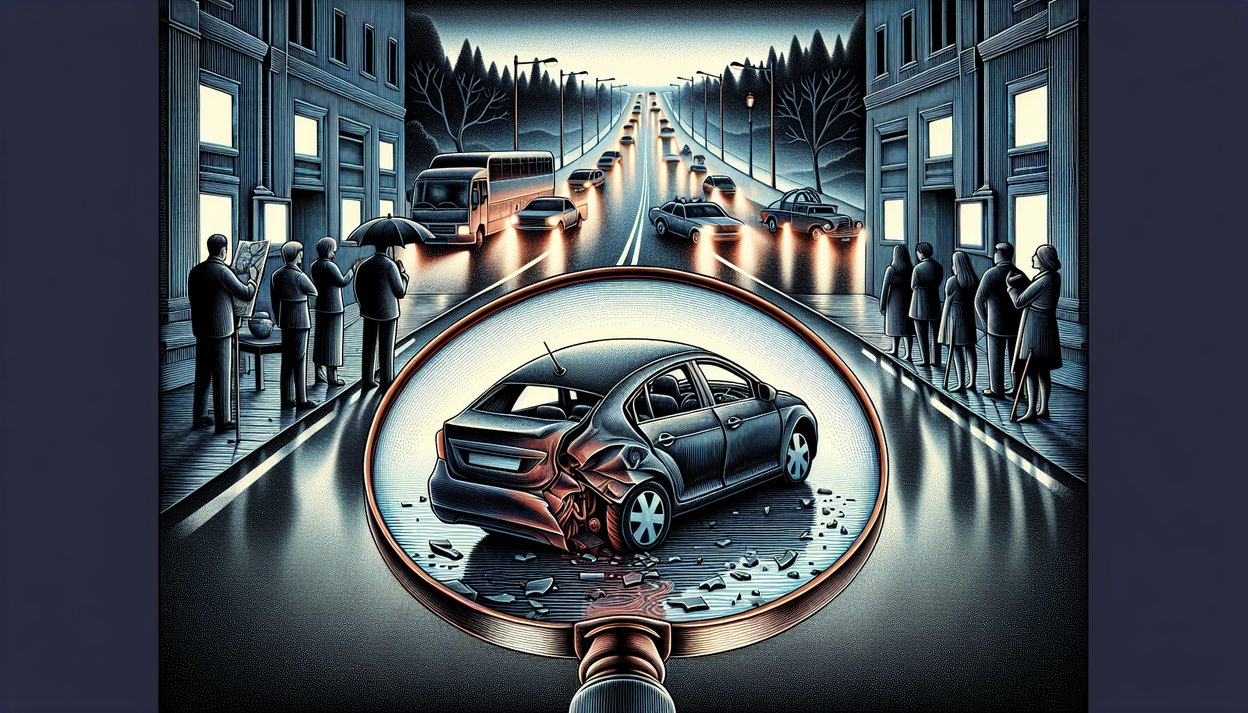 Illustration of a hit-and-run accident scene