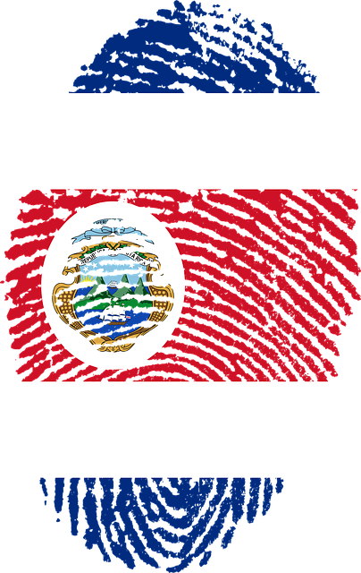 costa rica, flag, fingerprint