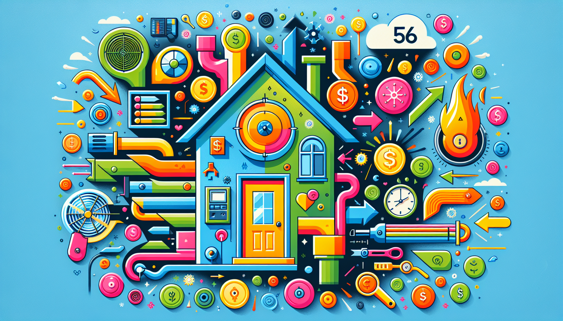 An illustration depicting the cost factors associated with blower door tests.