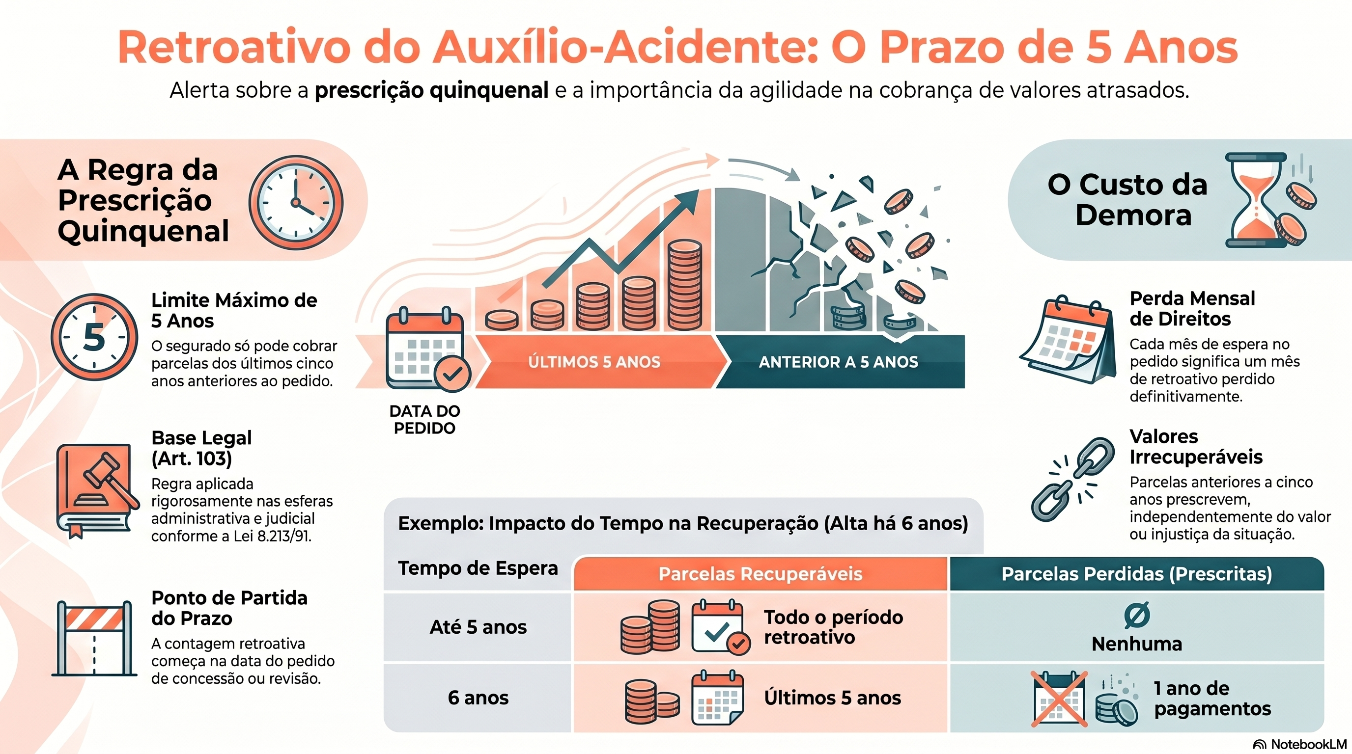 Existe prazo m&aacute;ximo para cobrar o retroativo do aux&iacute;lio-acidente do INSS?