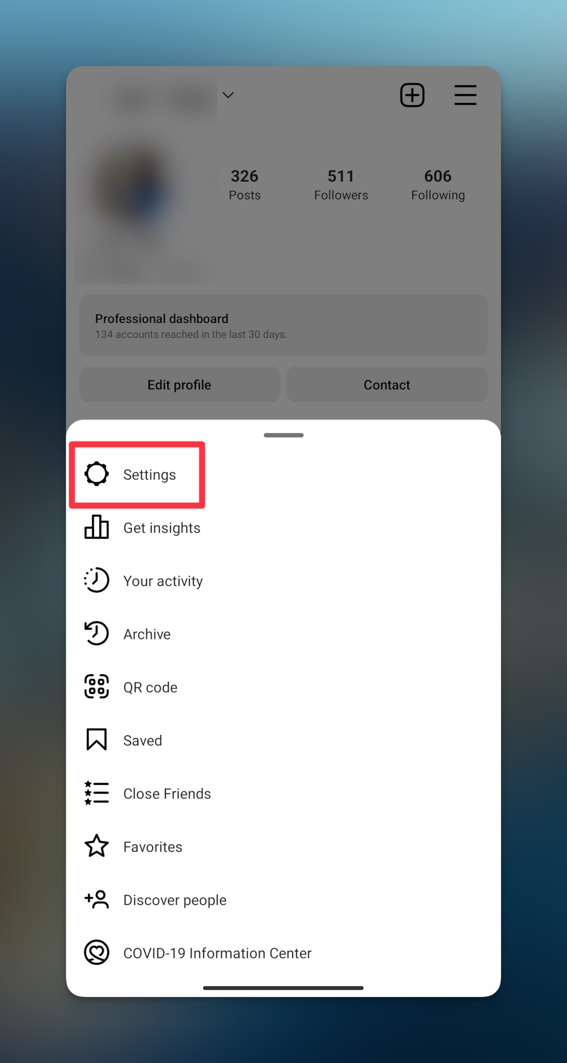Remote.tools showing a screenshot of Instagram settings page to switch to private account
