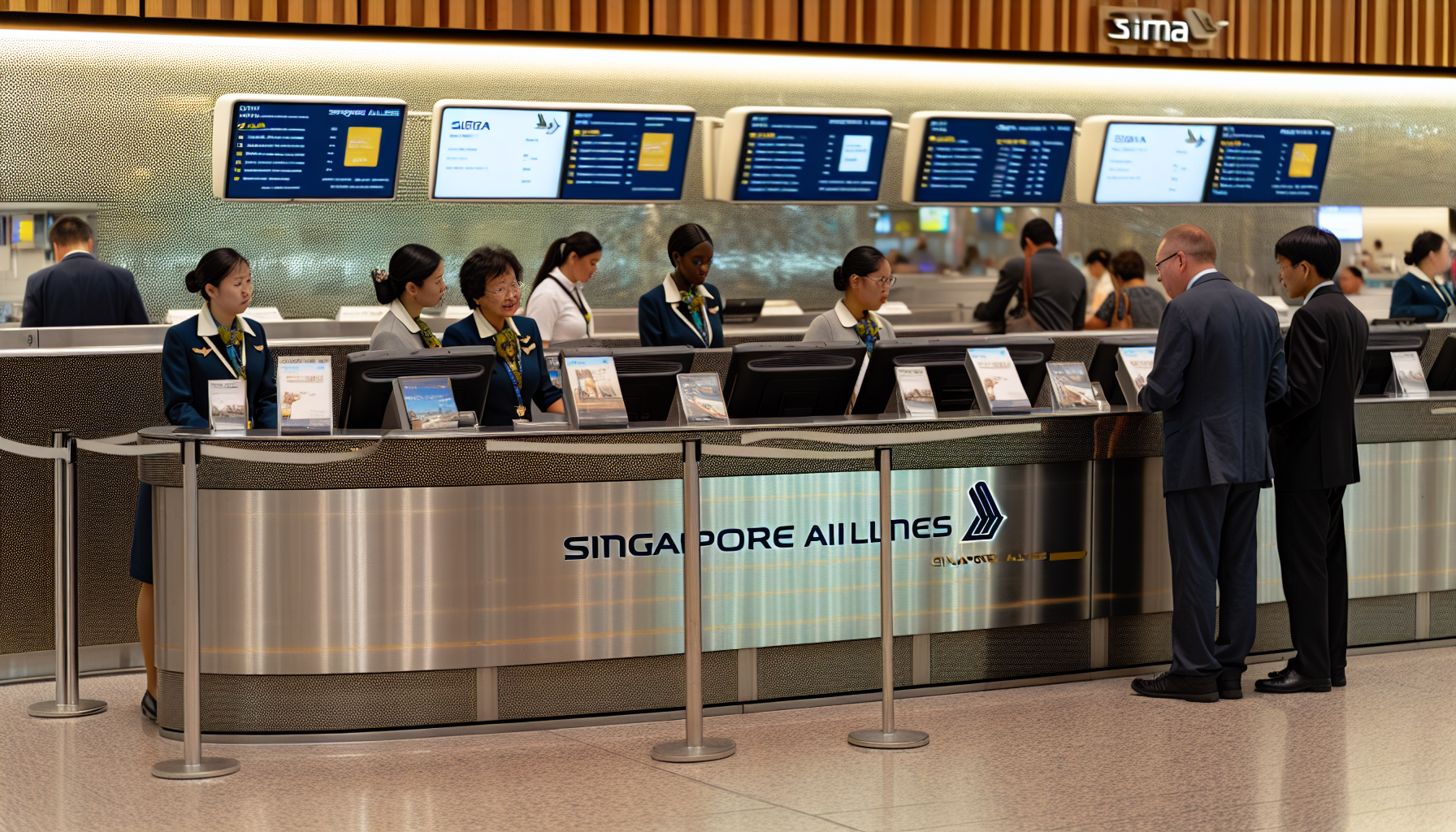 Singapore Airlines service counter at JFK Terminal 4