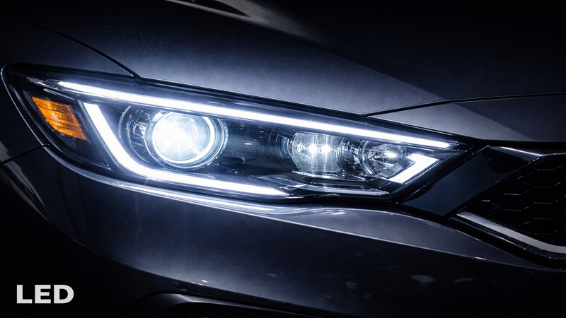 LED low beam headlights minimize glare for other vehicles