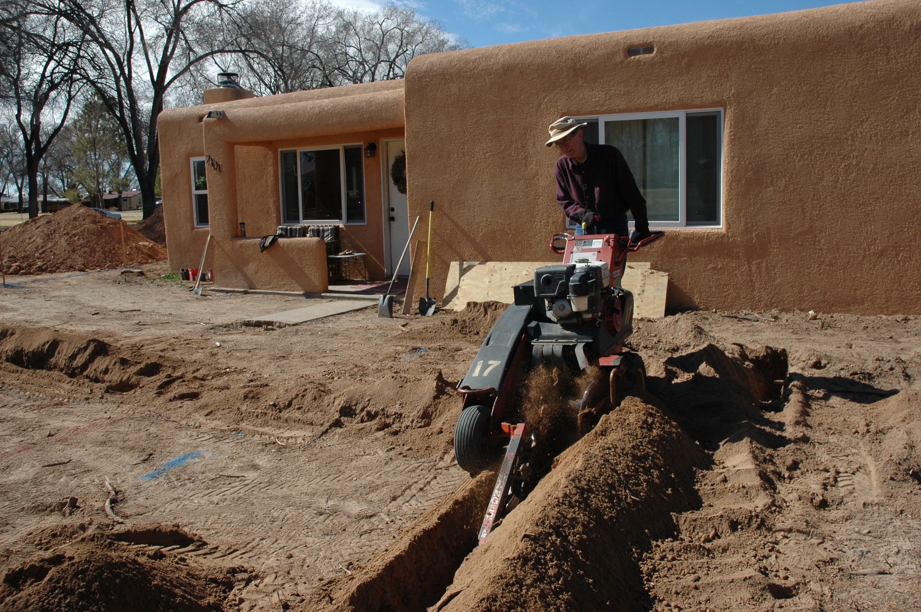 trenching the soil for pumice wicks trenching the soil for pumice wicks