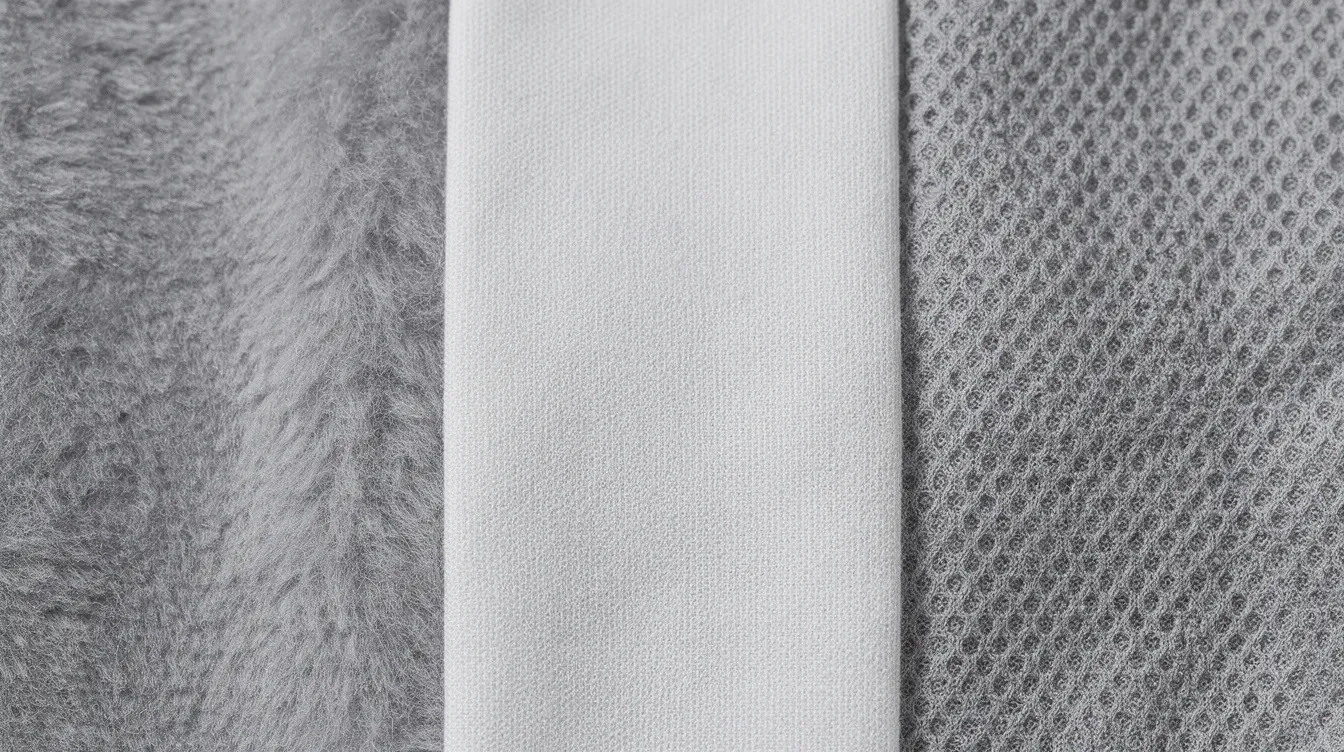 L&auml;hikuvassa n&auml;kyy kolme erilaista kangasn&auml;ytett&auml; vierekk&auml;in: pehme&auml; fleece, mukava puuvilla ja tekninen materiaali. Kankaat ovat vaihtoehtoja omalla painatuksella tai logolla varustettuihin huppareihin, ja niit&auml; on saatavilla eri v&auml;reiss&auml;.