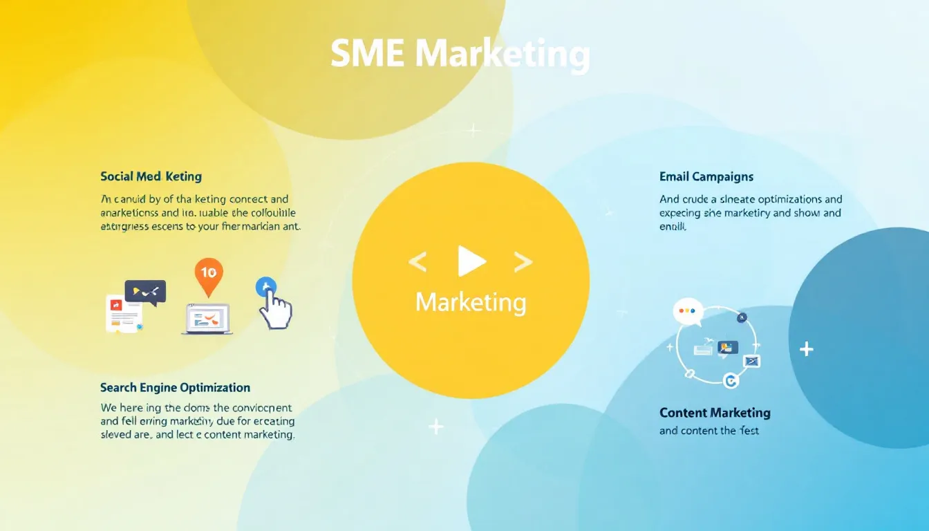 In the image, a diverse group of small business owners are gathered around a table, discussing innovative marketing strategies to engage potential customers. They are exploring various digital marketing efforts, such as social media advertising and email campaigns, to build brand awareness and increase sales in today's digital world.