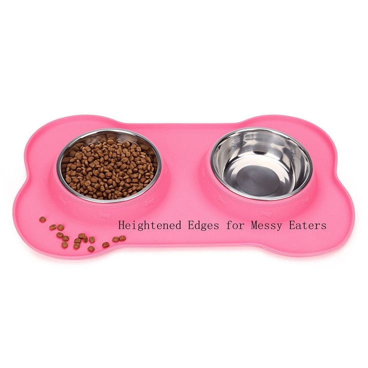 Pet bowls and feeding mat. Pinterest @amazon