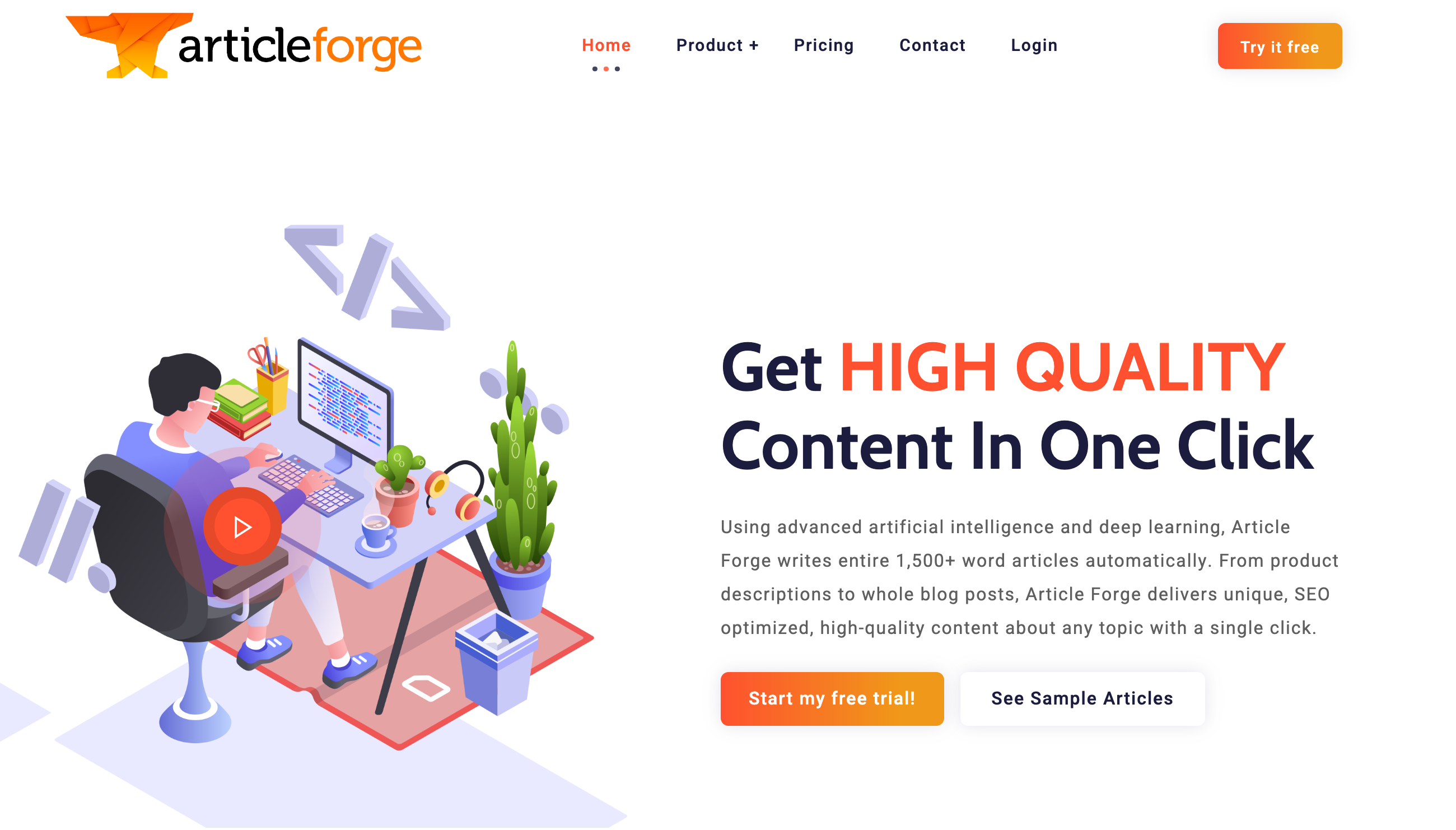 Article Forge website