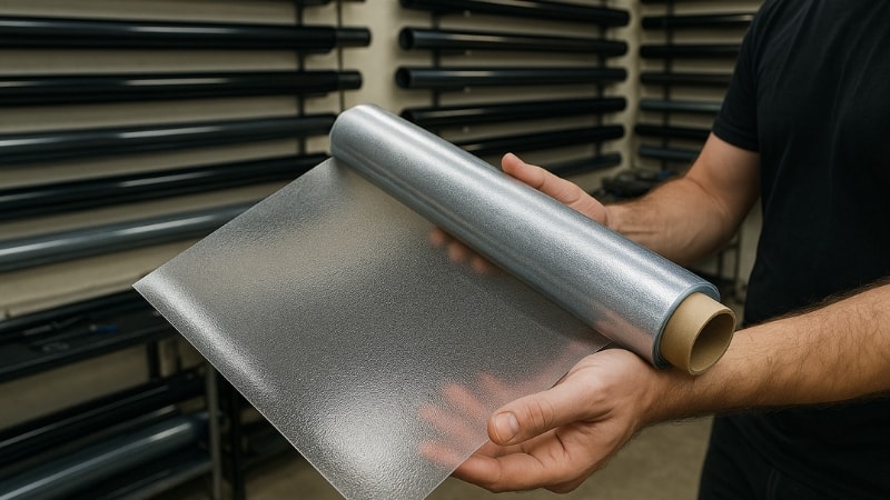 A man rejecting a windshield protection film with poor quality