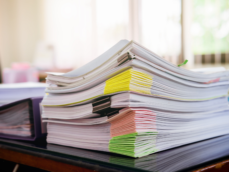 Image of a stack of documents.