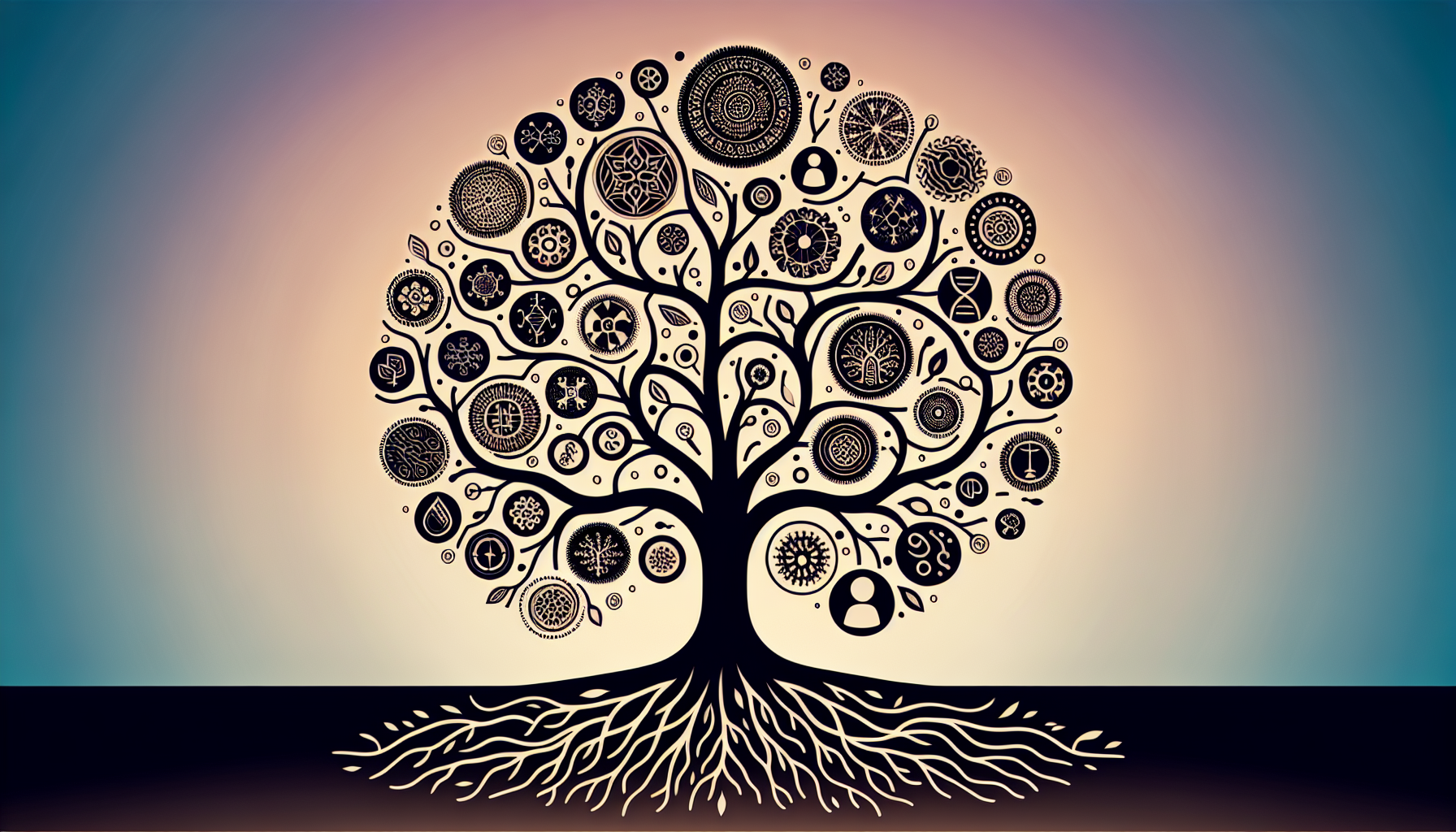 A family history tree with genetic and environmental factors