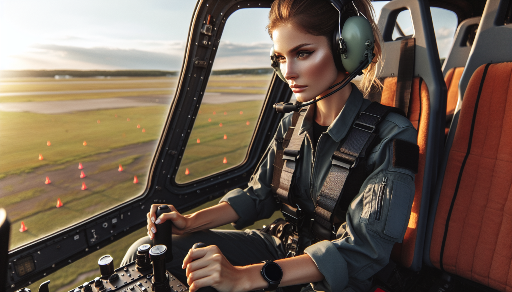 Helicopter pilot in training