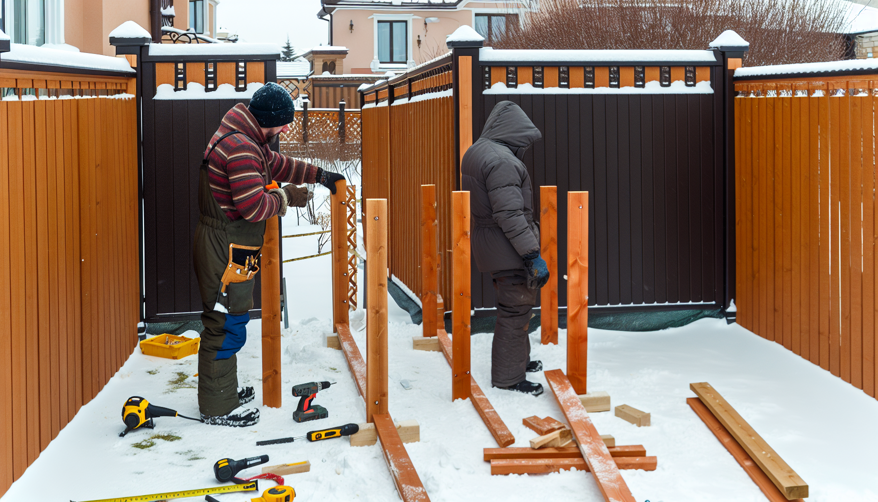 Winter fence installation