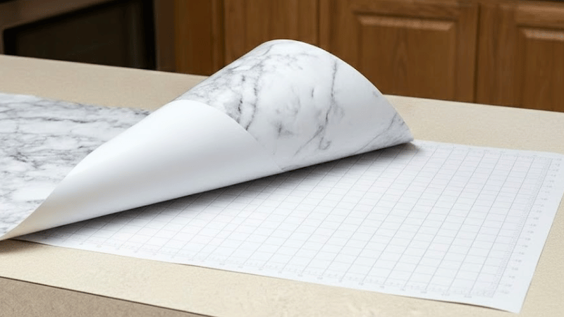 The adhesive layer is covered with a release liner.