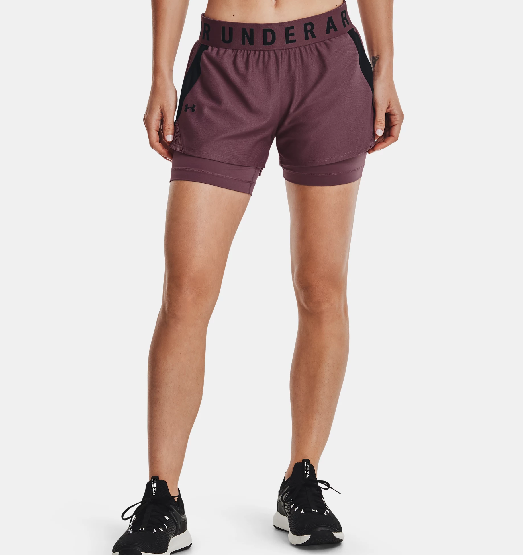 Under Armour offers a great 2-1 short that has a running short over spandex. Find them at UnderArmour.com