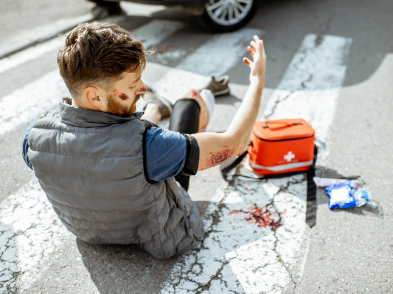 Image showing a person injured after a Georgia hit and run.