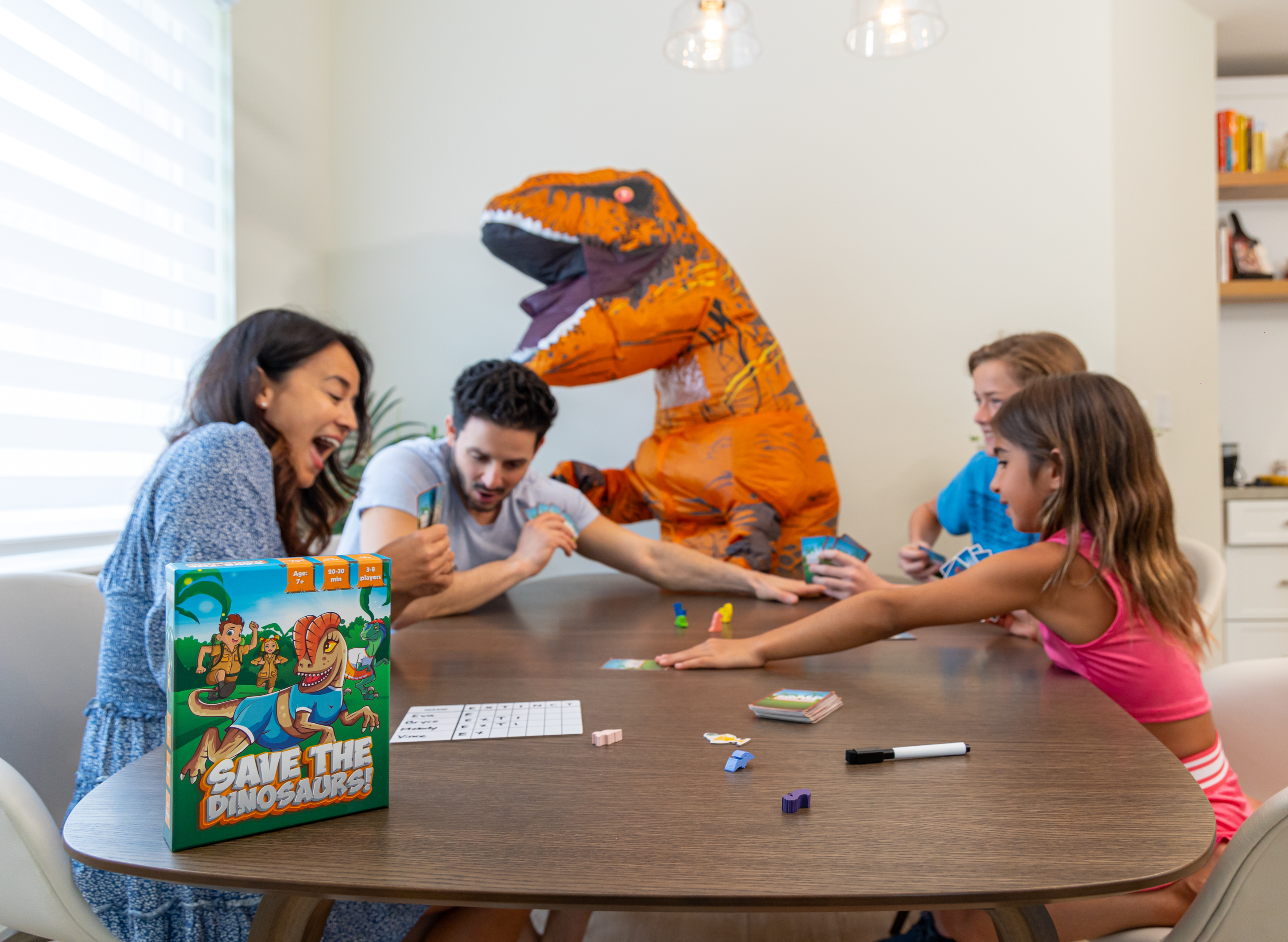 Unite generations in a game of strategy, creativity, and family bonding with Save the Dinosaurs