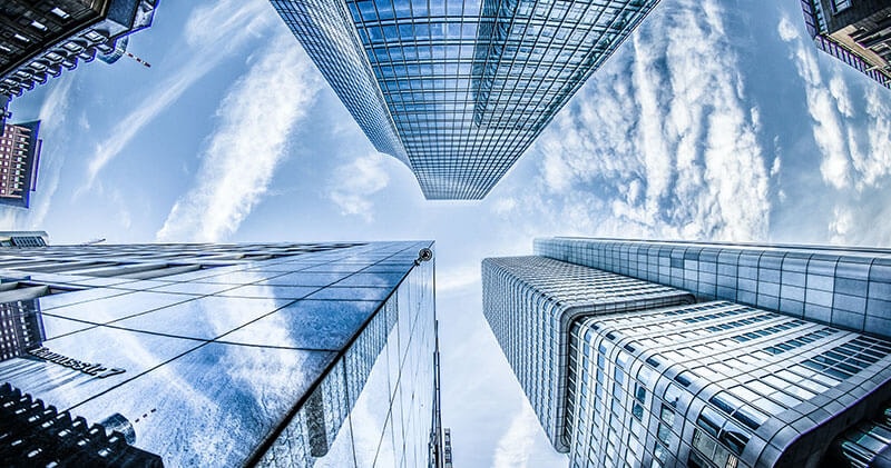 Exterior shot of a commercial building representing business strategy without grounding.