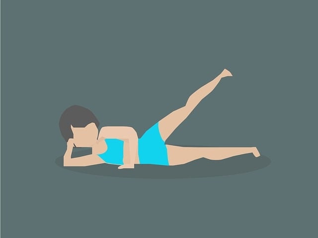 exercise, side lying leg raises, woman