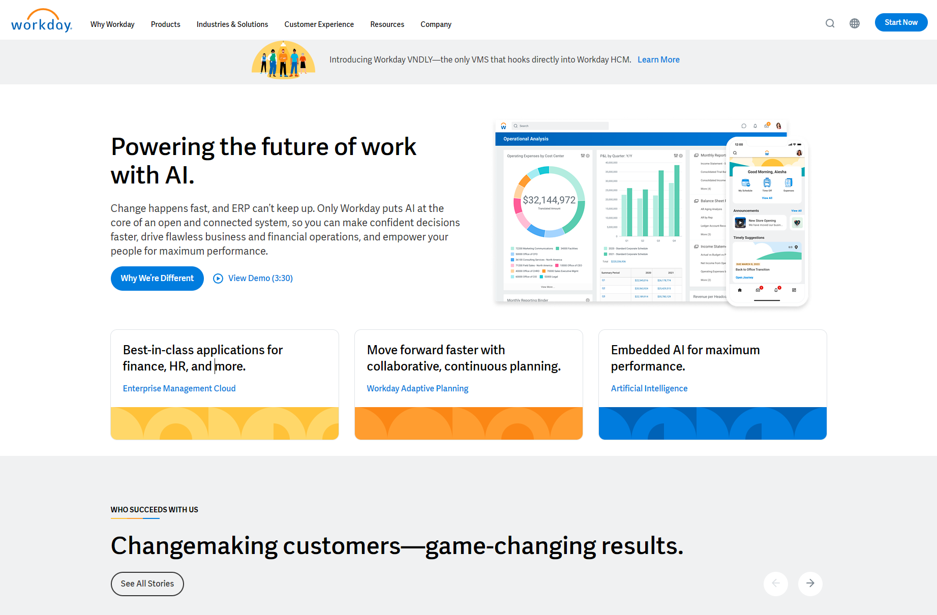 Image alt: Workday is a financial managemen tool that used AI to help with decison making. 