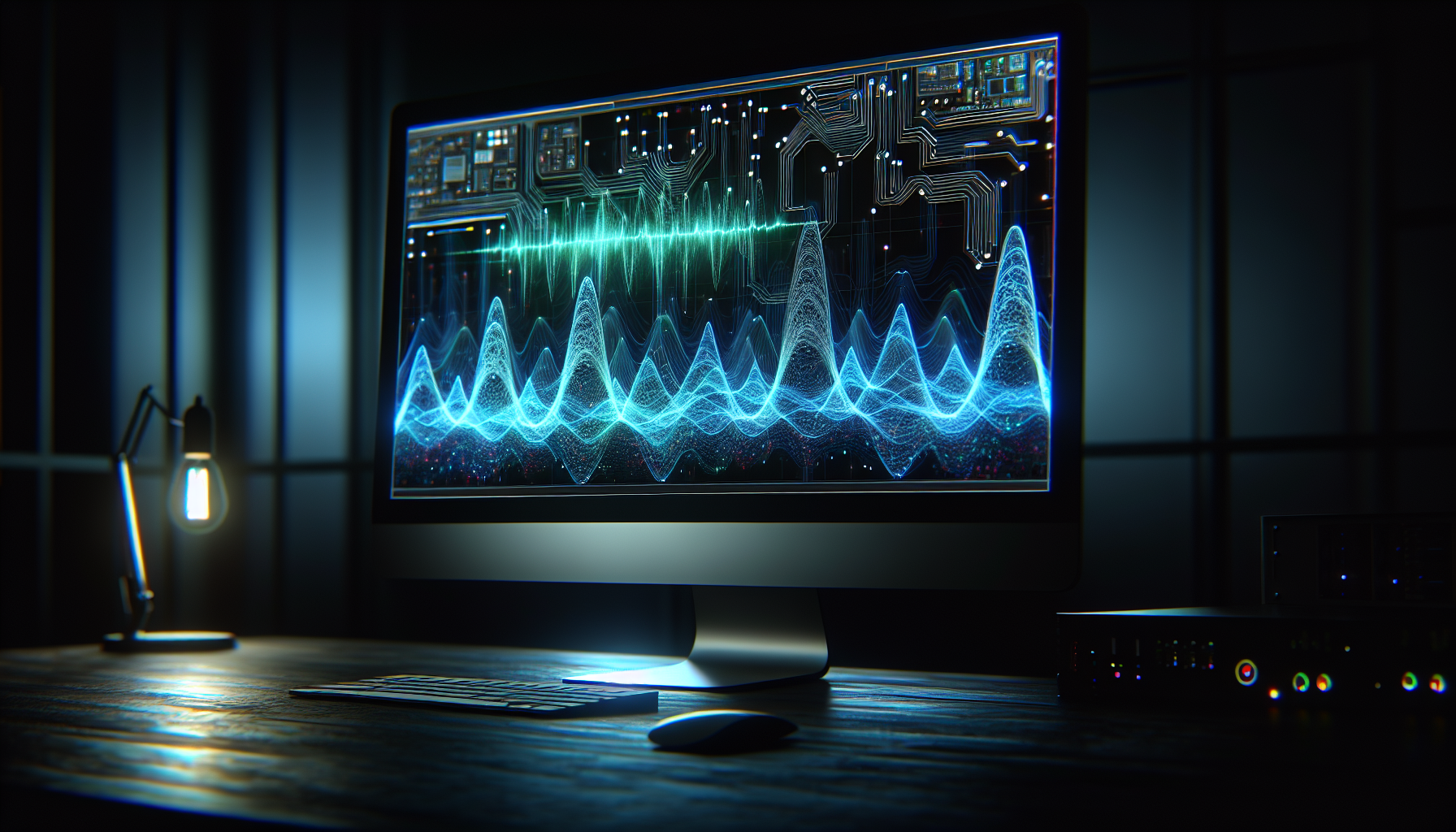 A virtual simulation of circuits on a computer screen