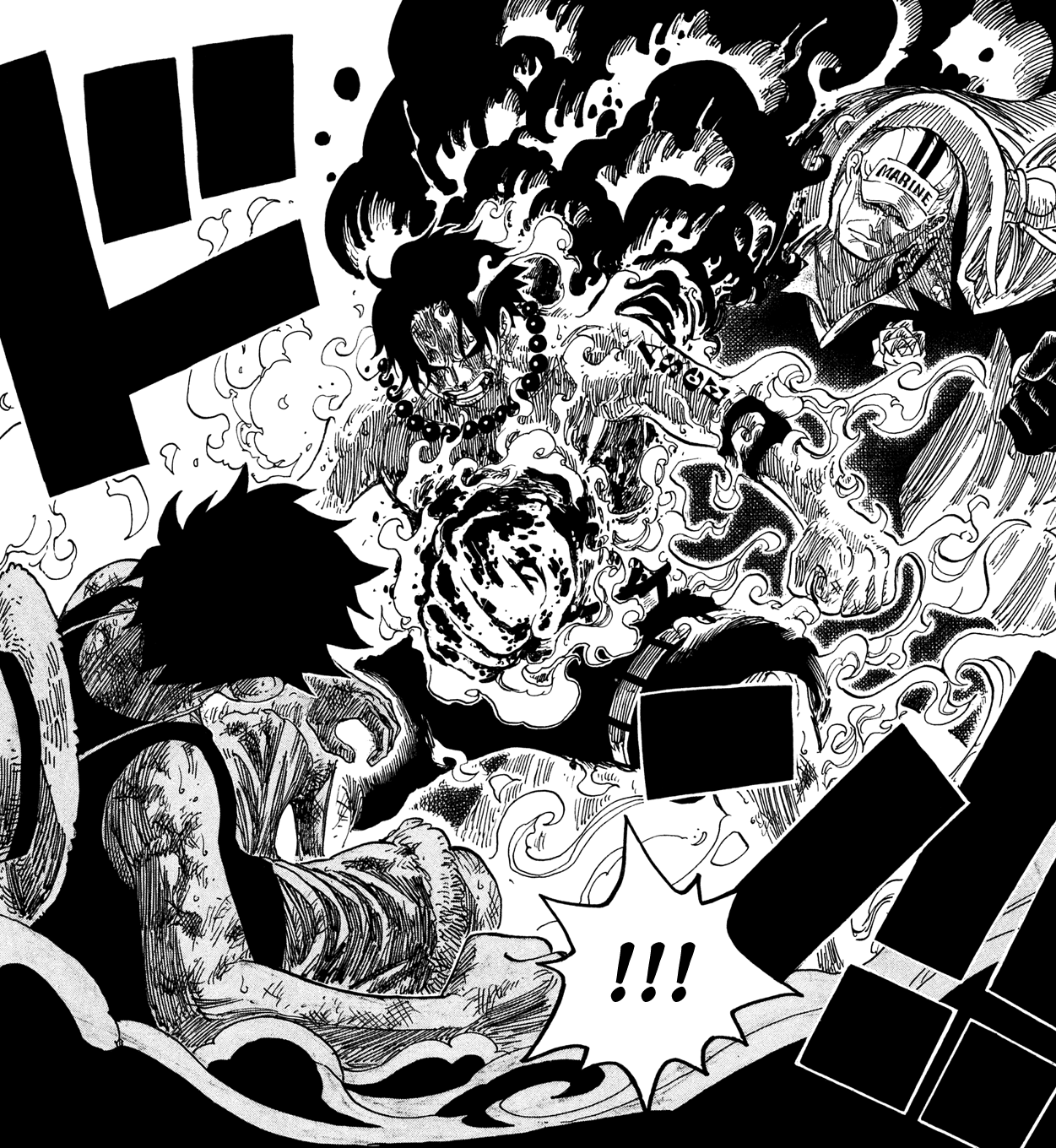 Portgas D Ace sacrifices himself to save his little brother luffy from admiral akainu in marineford war from one piece