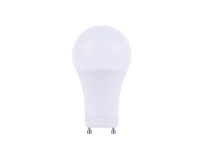A photo of a LUXRITE, GU24 two-prong LED light bulb, a reliable replacement for incandescent bulbs.