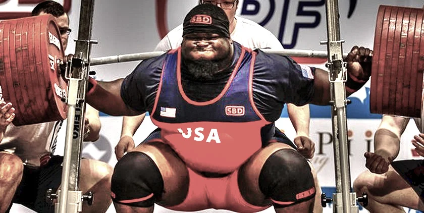 Man squat powerlifting