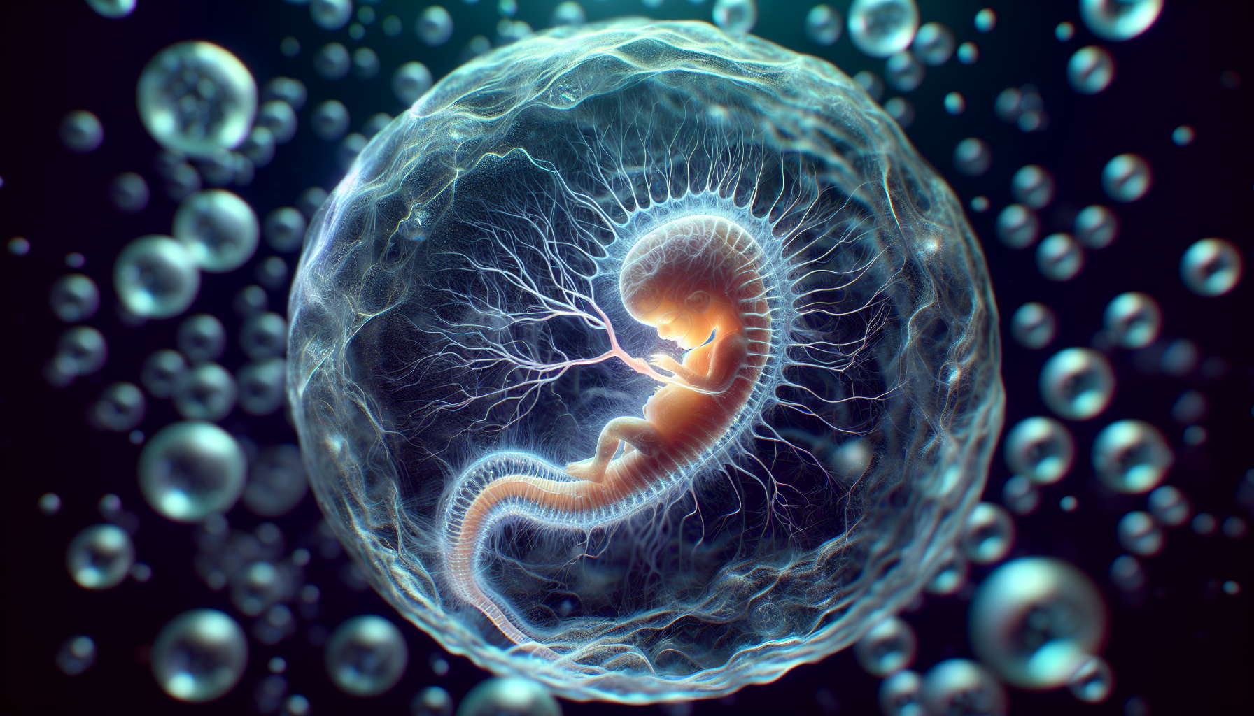 Illustration of neural structures forming in the embryonic stage