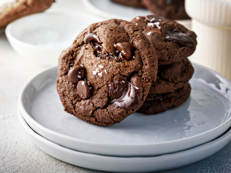 Vegan Double Chocolate Chip Cookies - Gluten-Free Christmas Cookies