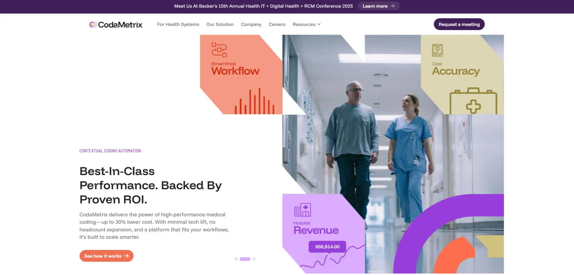 Homepage of CodaMetrix website