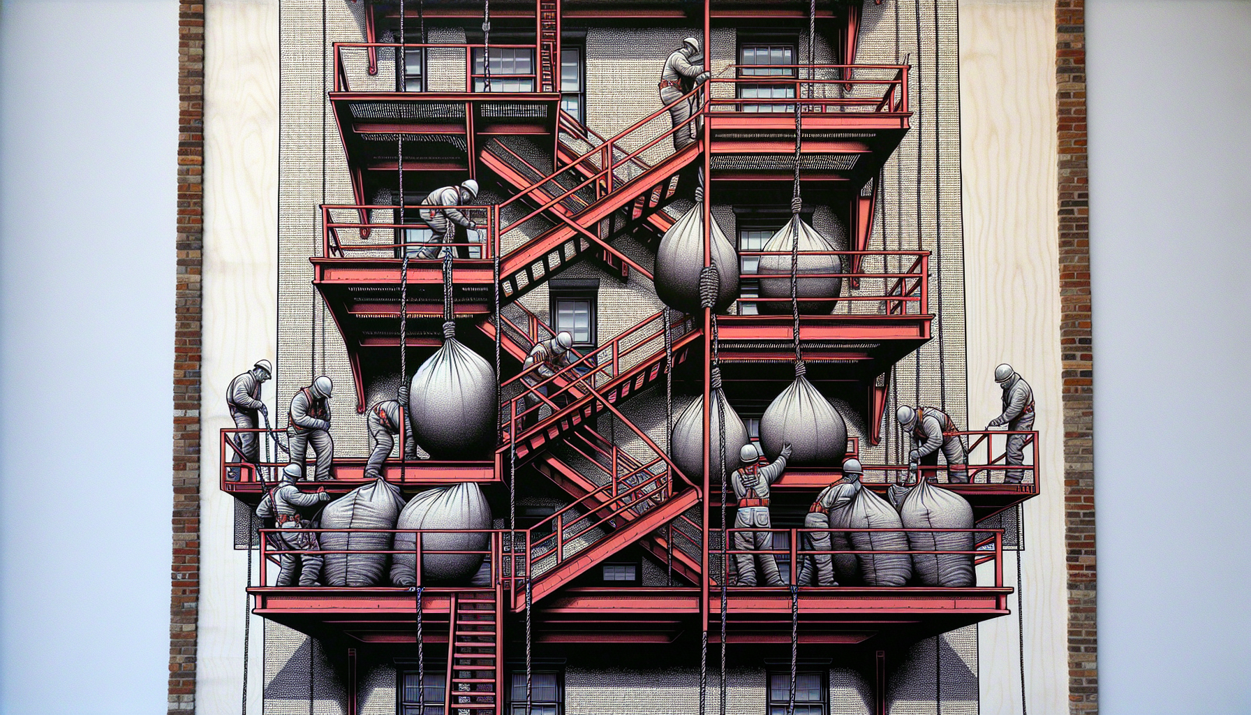 Illustration of load testing for fire escapes