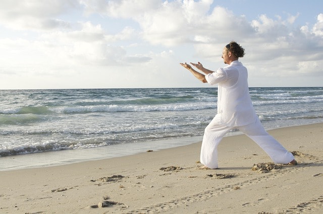 activity, fitness, meditating, meditation, practicing, training, man, sea, beach, water, nature, international yoga day, yoga