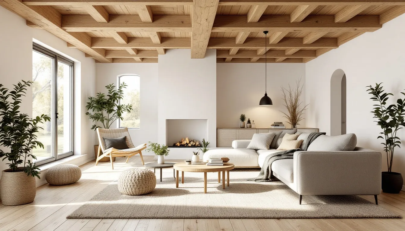 Installation process of timber ceilings in a contemporary home.